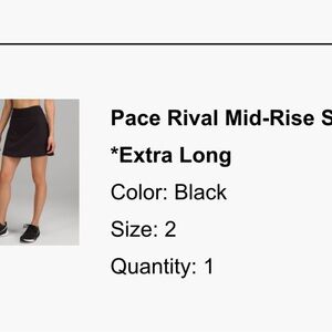 Lululemon Pace Rival mid rise skirt long - size 2